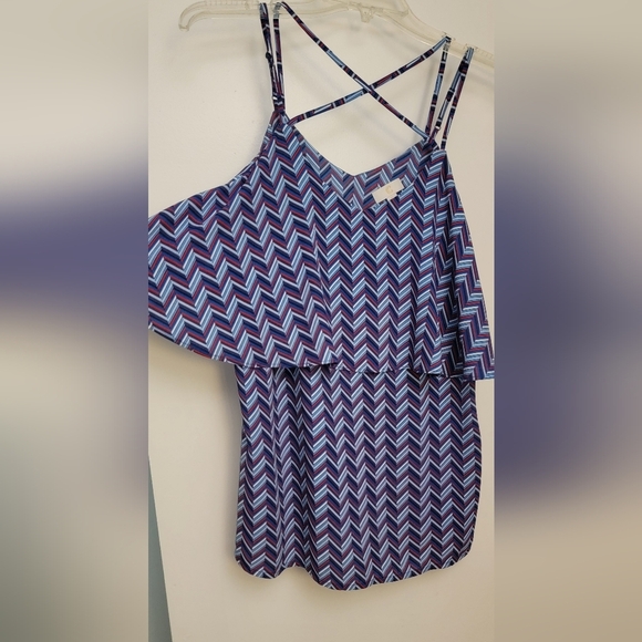 Charming Charlie white, read and blue Perfect shirt for July 4, Size 2 - Picture 3 of 5